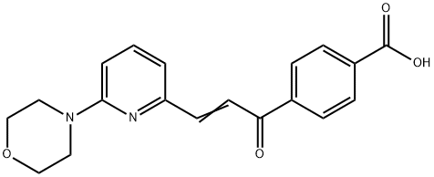 4-[3-(6-morpholin-4-yl-pyridin-2-yl)-acryloyl]-benzoic acid 结构式