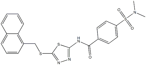 4-(dimethylsulfamoyl)-N-[5-(naphthalen-1-ylmethylsulfanyl)-1,3,4-thiadiazol-2-yl]benzamide 结构式