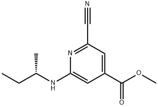 4-Pyridinecarboxylic acid, 2-cyano-6-[[(1S)-1-methylpropyl]amino]-, methyl ester 结构式