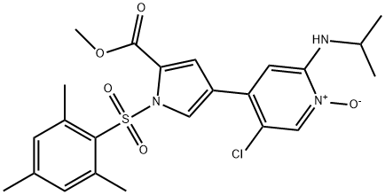 5-chloro-2-(isopropylamino)-4-(5-(methoxycarbonyl)-1-tosyl-1H-pyrrol-3-yl)pyridine 1-oxide 结构式