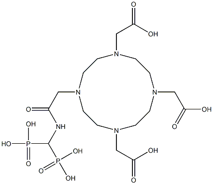 1,4,7,10-Tetraazacyclododecane-1,4,7-triacetic acid, 10-[2-[(diphosphonomethyl)amino]-2-oxoethyl]- 结构式
