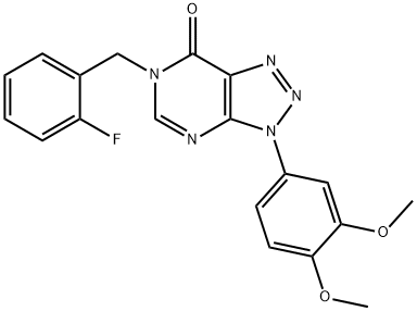 3-(3,4-dimethoxyphenyl)-6-[(2-fluorophenyl)methyl]triazolo[4,5-d]pyrimidin-7-one 结构式