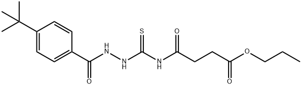 propyl 4-({[2-(4-tert-butylbenzoyl)hydrazino]carbonothioyl}amino)-4-oxobutanoate 结构式