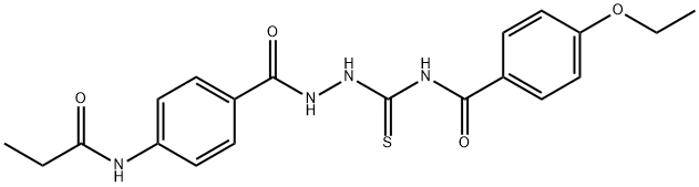 4-ethoxy-N-({2-[4-(propionylamino)benzoyl]hydrazino}carbonothioyl)benzamide 结构式