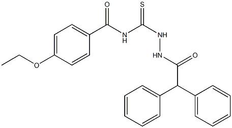 N-{[2-(diphenylacetyl)hydrazino]carbonothioyl}-4-ethoxybenzamide 结构式