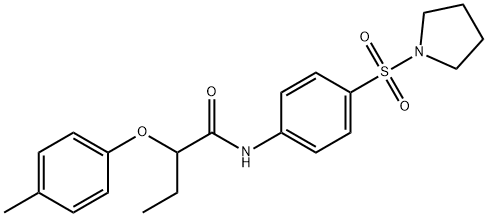 2-(4-methylphenoxy)-N-(4-pyrrolidin-1-ylsulfonylphenyl)butanamide 结构式