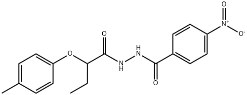 N'-[2-(4-methylphenoxy)butanoyl]-4-nitrobenzohydrazide 结构式