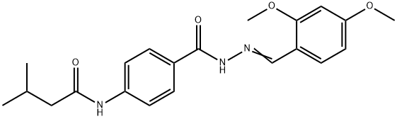 N-(4-{[2-(2,4-dimethoxybenzylidene)hydrazino]carbonyl}phenyl)-3-methylbutanamide 结构式