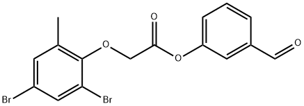 3-formylphenyl (2,4-dibromo-6-methylphenoxy)acetate 结构式