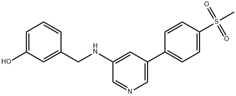 Phenol, 3-[[[5-[4-(methylsulfonyl)phenyl]-3-pyridinyl]amino]methyl]- 结构式