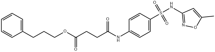 3-phenylpropyl 4-[(4-{[(5-methyl-3-isoxazolyl)amino]sulfonyl}phenyl)amino]-4-oxobutanoate 结构式