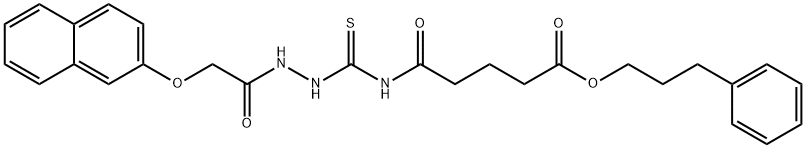 3-phenylpropyl 5-[({2-[(2-naphthyloxy)acetyl]hydrazino}carbonothioyl)amino]-5-oxopentanoate 结构式