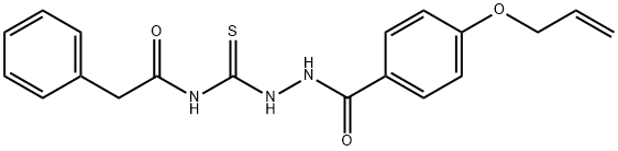 N-({2-[4-(allyloxy)benzoyl]hydrazino}carbonothioyl)-2-phenylacetamide 结构式