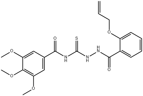 N-({2-[2-(allyloxy)benzoyl]hydrazino}carbonothioyl)-3,4,5-trimethoxybenzamide 结构式