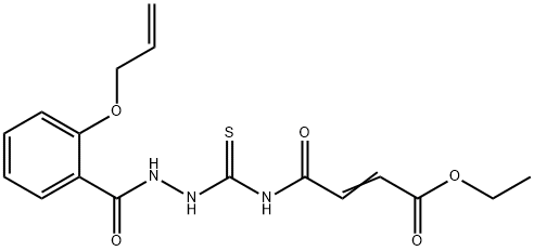 ethyl 4-[({2-[2-(allyloxy)benzoyl]hydrazino}carbonothioyl)amino]-4-oxo-2-butenoate 结构式