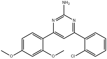 4-(2-chlorophenyl)-6-(2,4-dimethoxyphenyl)pyrimidin-2-amine 结构式