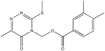 (6-methyl-3-methylsulfanyl-5-oxo-1,2,4-triazin-4-yl)methyl 3,4-dimethylbenzoate 结构式