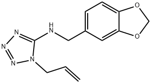 1-烯丙基-N-(苯并[D][1,3]二噁戊环-5-基甲基)-1H-四唑-5-胺 结构式