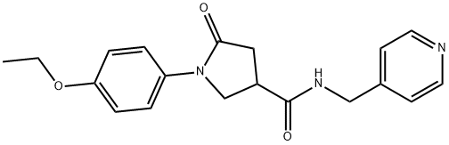 1-(4-ethoxyphenyl)-5-oxo-N-(pyridin-4-ylmethyl)pyrrolidine-3-carboxamide 结构式