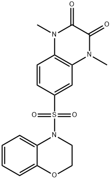 6-(2,3-dihydro-4H-1,4-benzoxazin-4-ylsulfonyl)-1,4-dimethyl-1,4-dihydroquinoxaline-2,3-dione 结构式