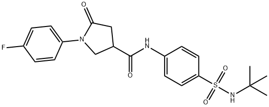 N-[4-(tert-butylsulfamoyl)phenyl]-1-(4-fluorophenyl)-5-oxopyrrolidine-3-carboxamide 结构式