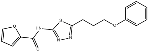 N-[5-(3-phenoxypropyl)-1,3,4-thiadiazol-2-yl]furan-2-carboxamide 结构式