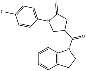 1-(4-chlorophenyl)-4-(2,3-dihydro-1H-indol-1-ylcarbonyl)pyrrolidin-2-one 结构式