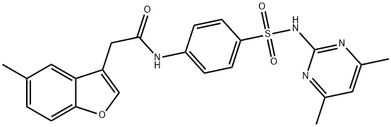 N-[4-[(4,6-dimethylpyrimidin-2-yl)sulfamoyl]phenyl]-2-(5-methyl-1-benzofuran-3-yl)acetamide 结构式