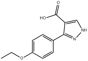 5-(4-ethoxyphenyl)-1H-pyrazole-4-carboxylic acid 结构式
