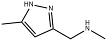 N-甲基-1-(5-甲基-1H-吡唑-3-基)甲胺 结构式