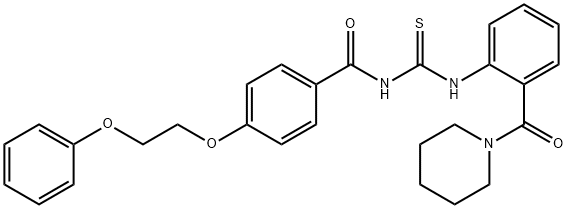 4-(2-phenoxyethoxy)-N-({[2-(1-piperidinylcarbonyl)phenyl]amino}carbonothioyl)benzamide 结构式