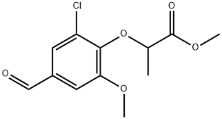 2-(2-氯-4-甲酰基-6-甲氧基苯氧基)丙酸甲酯 结构式