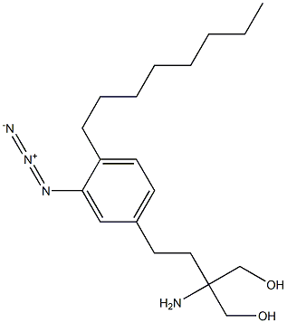 2-amino-2-[2-(3-azido-4-octylphenyl)ethyl]propane-1,3-diol 结构式