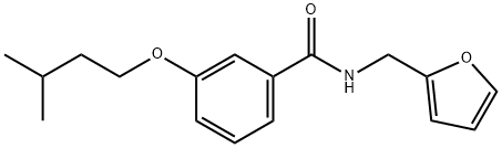 N-(2-furylmethyl)-3-(3-methylbutoxy)benzamide 结构式