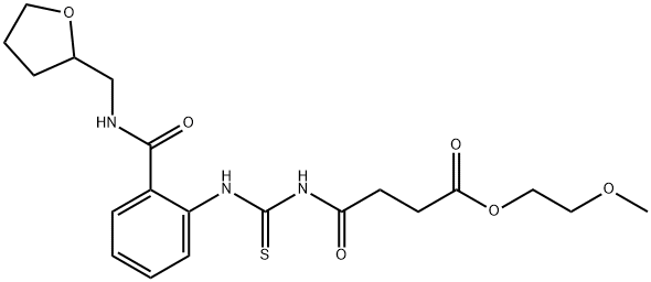 2-methoxyethyl 4-oxo-4-({[(2-{[(tetrahydro-2-furanylmethyl)amino]carbonyl}phenyl)amino]carbonothioyl}amino)butanoate 结构式