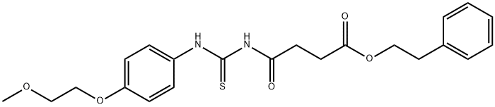 2-phenylethyl 4-[({[4-(2-methoxyethoxy)phenyl]amino}carbonothioyl)amino]-4-oxobutanoate 结构式