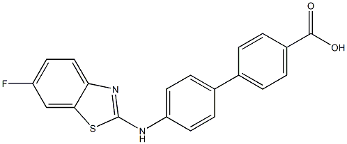4'-(6-Fluoro-benzothiazol-2-ylamino)-biphenyl-4-carboxylic acid 结构式