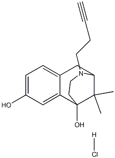 2,6-Methano-3-benzazocine-6,8(1H)-diol, 3-(3-butyn-1-yl)-2,3,4,5-tetrahydro-11,11-dimethyl-, hydrochloride 结构式