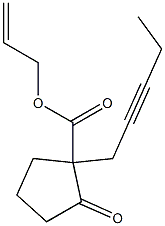 Cyclopentanecarboxylic acid, 2-oxo-1-(2-pentynyl)-, 2-propenyl ester 结构式