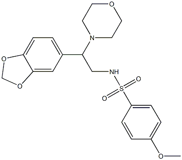 N-[2-(1,3-benzodioxol-5-yl)-2-morpholin-4-ylethyl]-4-methoxybenzenesulfonamide 结构式