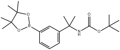 3-[2-(BOC-氨基)-2-丙基]苯硼酸频哪醇酯 结构式