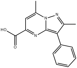 2,7-二甲基-3-苯基吡唑并[1,5-A]嘧啶-5-羧酸 结构式