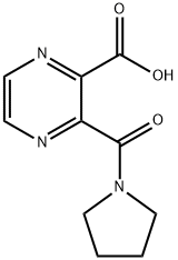 3-(吡咯烷-1-羰基)吡嗪-2-羧酸 结构式