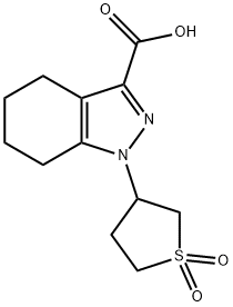 1-(1,1-二氧化四氢噻吩-3-基)-4,5,6,7-四氢-1H-吲唑-3-羧酸 结构式