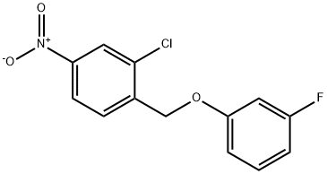 2-Chloro-1-(3-fluoro-phenoxymethyl)-4-nitro-benzene 结构式