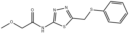 2-methoxy-N-{5-[(phenylsulfanyl)methyl]-1,3,4-thiadiazol-2-yl}acetamide 结构式