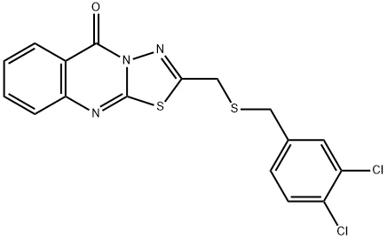 2-[(3,4-dichlorophenyl)methylsulfanylmethyl]-[1,3,4]thiadiazolo[2,3-b]quinazolin-5-one 结构式