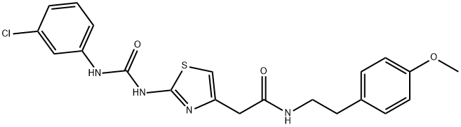 2-[2-[(3-chlorophenyl)carbamoylamino]-1,3-thiazol-4-yl]-N-[2-(4-methoxyphenyl)ethyl]acetamide 结构式