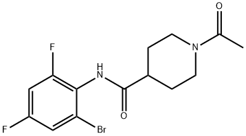 1-acetyl-N-(2-bromo-4,6-difluorophenyl)piperidine-4-carboxamide 结构式