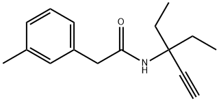 N-(3-ethylpent-1-yn-3-yl)-2-(3-methylphenyl)acetamide 结构式